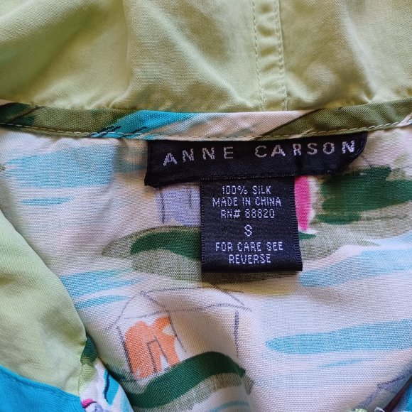 Anne Carson 100% Silk hoodie jacket blazer Size S - Picture 11 of 11